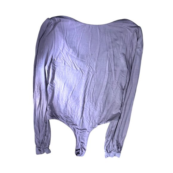 Halara V Neck Long Sleeve Button Work Bodysuit Sz Large Womens Pink - Picture 7 of 9